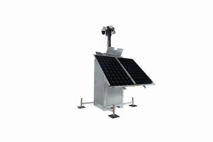 Solar powered CCTV tower with methanol fuel cells for off-grid security