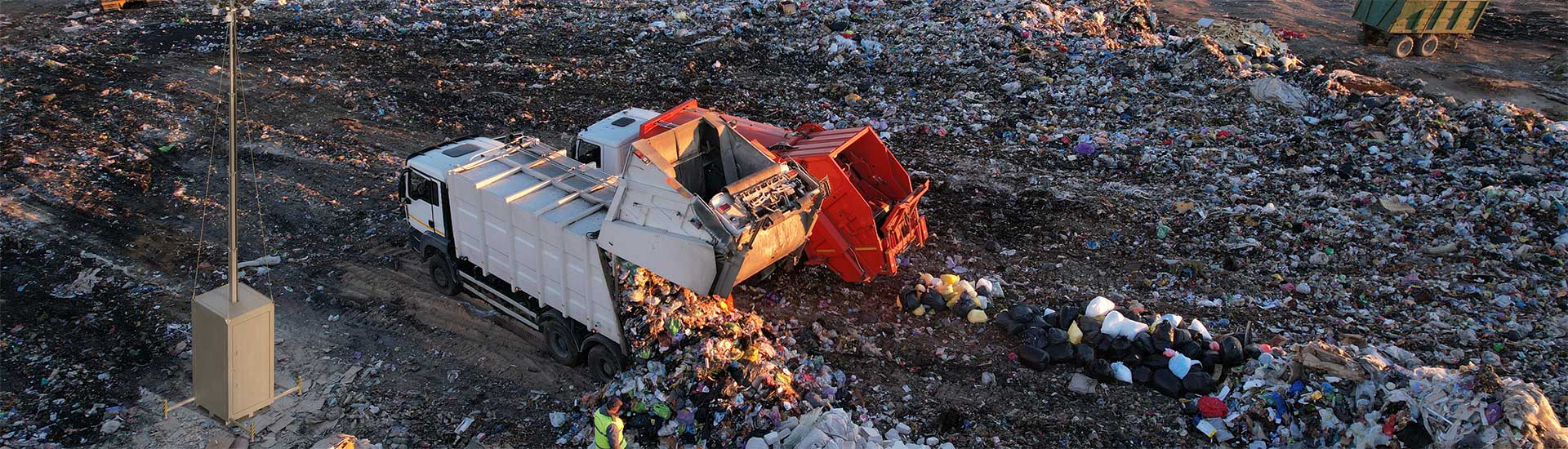 Waste site security and recycling site security with mobile security towers