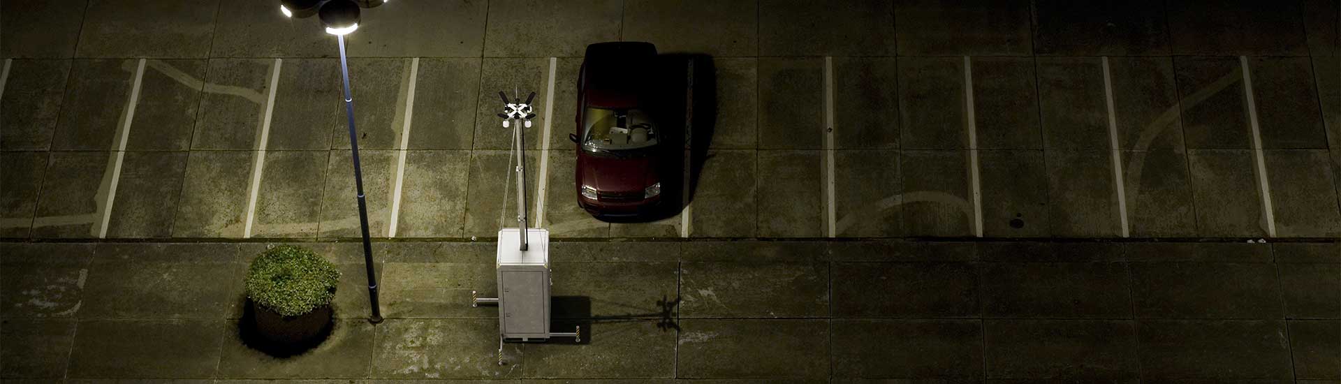 Car park security with mobile security towers