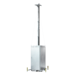 MSB6-Basic Plus mobile tower platform with anti-climb protection and a lockable steel cabinet, transparent background